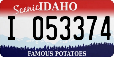 ID license plate I053374