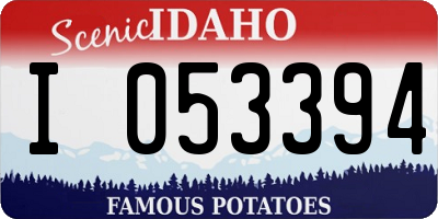 ID license plate I053394