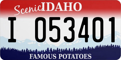 ID license plate I053401