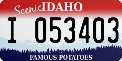 ID license plate I053403