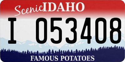 ID license plate I053408