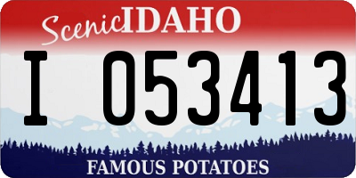 ID license plate I053413