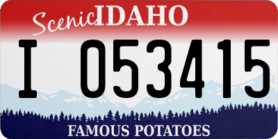 ID license plate I053415