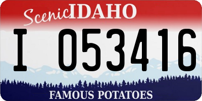 ID license plate I053416