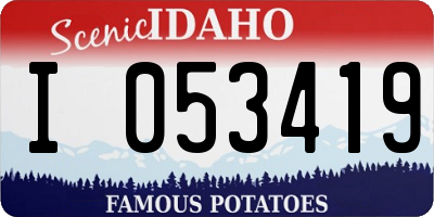 ID license plate I053419