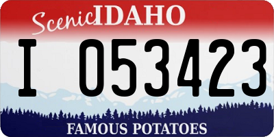 ID license plate I053423