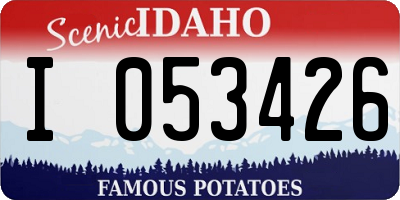 ID license plate I053426