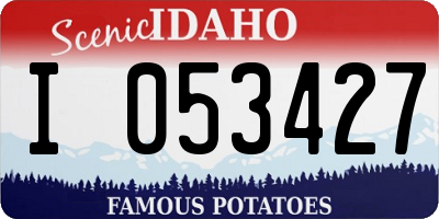 ID license plate I053427