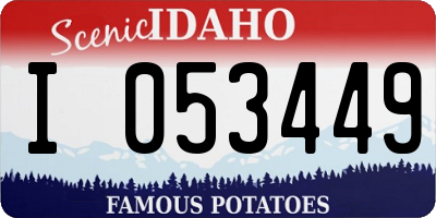ID license plate I053449