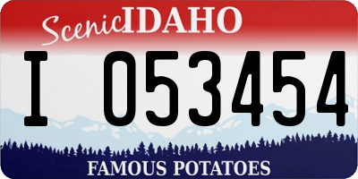 ID license plate I053454