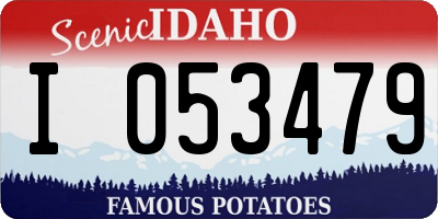 ID license plate I053479