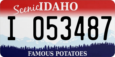 ID license plate I053487