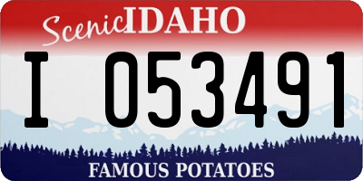 ID license plate I053491