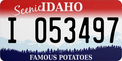 ID license plate I053497