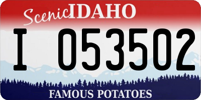 ID license plate I053502