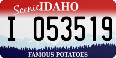 ID license plate I053519