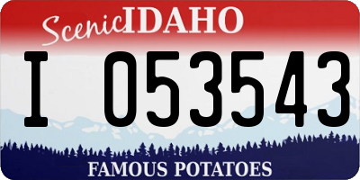ID license plate I053543