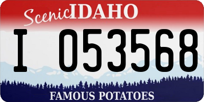 ID license plate I053568