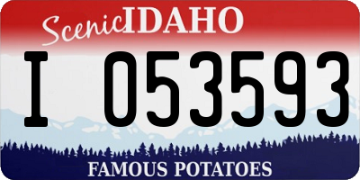 ID license plate I053593