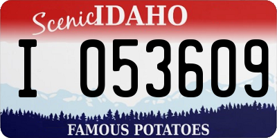 ID license plate I053609