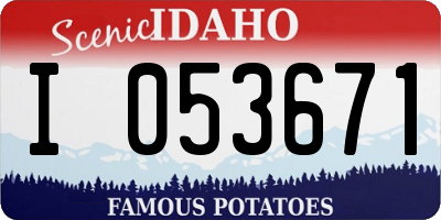 ID license plate I053671