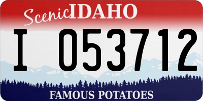 ID license plate I053712