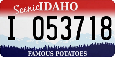 ID license plate I053718