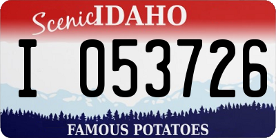 ID license plate I053726