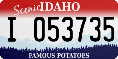 ID license plate I053735