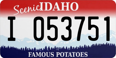 ID license plate I053751
