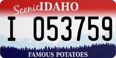 ID license plate I053759