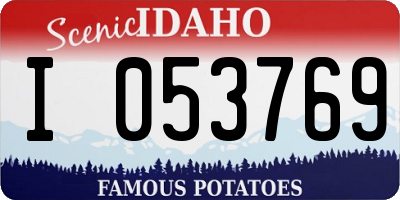 ID license plate I053769