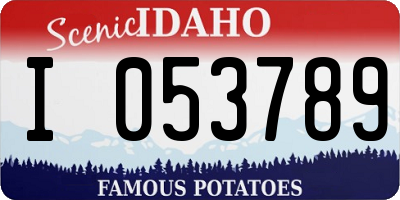 ID license plate I053789