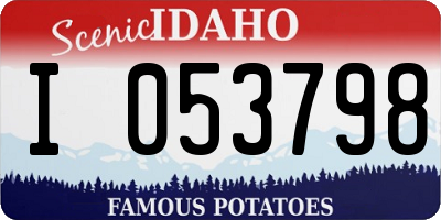 ID license plate I053798
