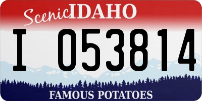 ID license plate I053814