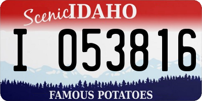 ID license plate I053816