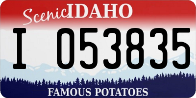 ID license plate I053835