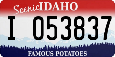 ID license plate I053837