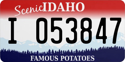 ID license plate I053847