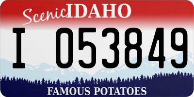 ID license plate I053849