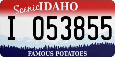 ID license plate I053855