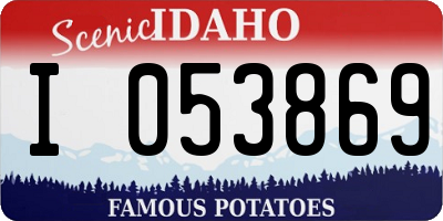 ID license plate I053869