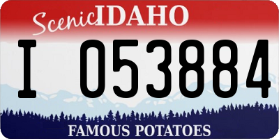 ID license plate I053884