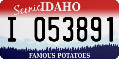 ID license plate I053891