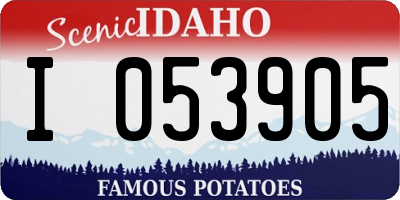ID license plate I053905