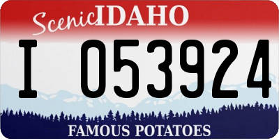 ID license plate I053924