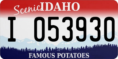 ID license plate I053930