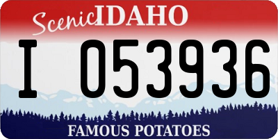 ID license plate I053936