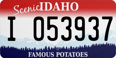 ID license plate I053937