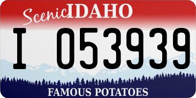 ID license plate I053939